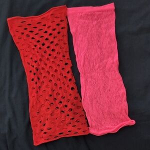 Red and Pink Mesh Dresses